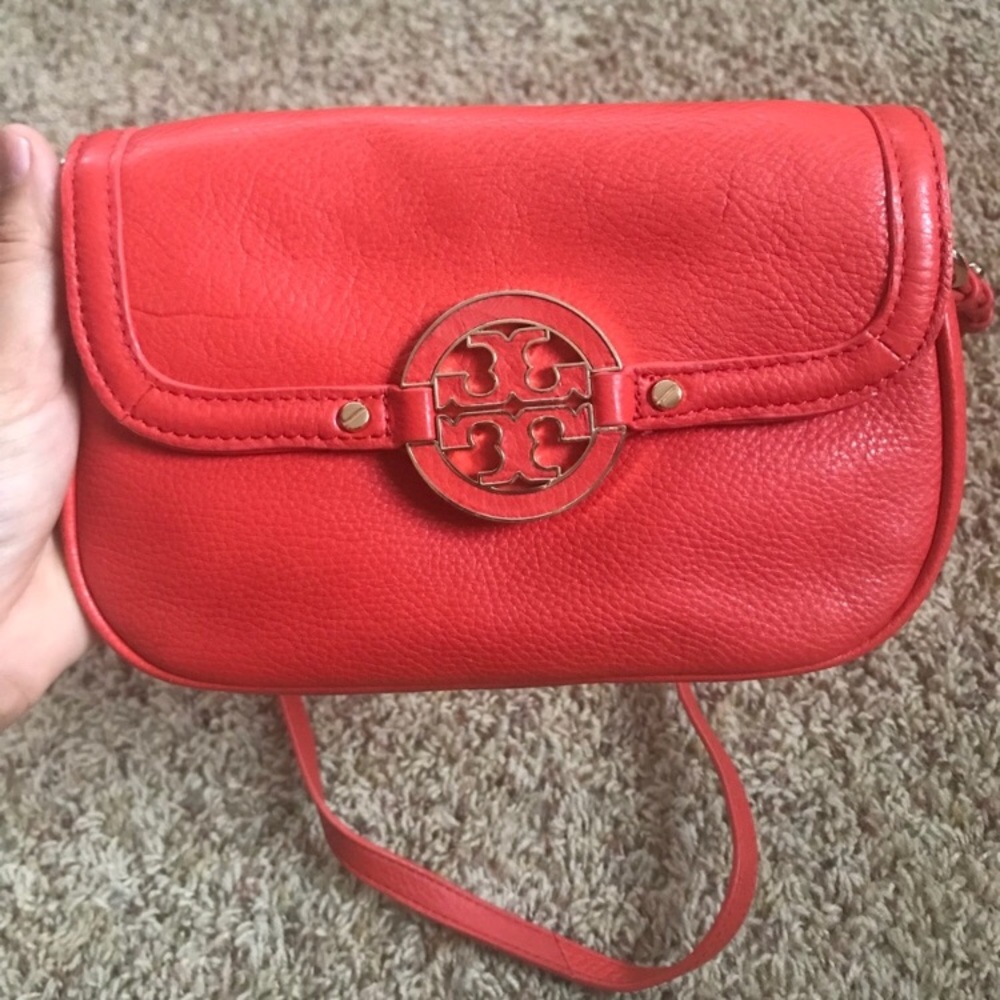 Tory Burch Mini Amanda crossbody coral red